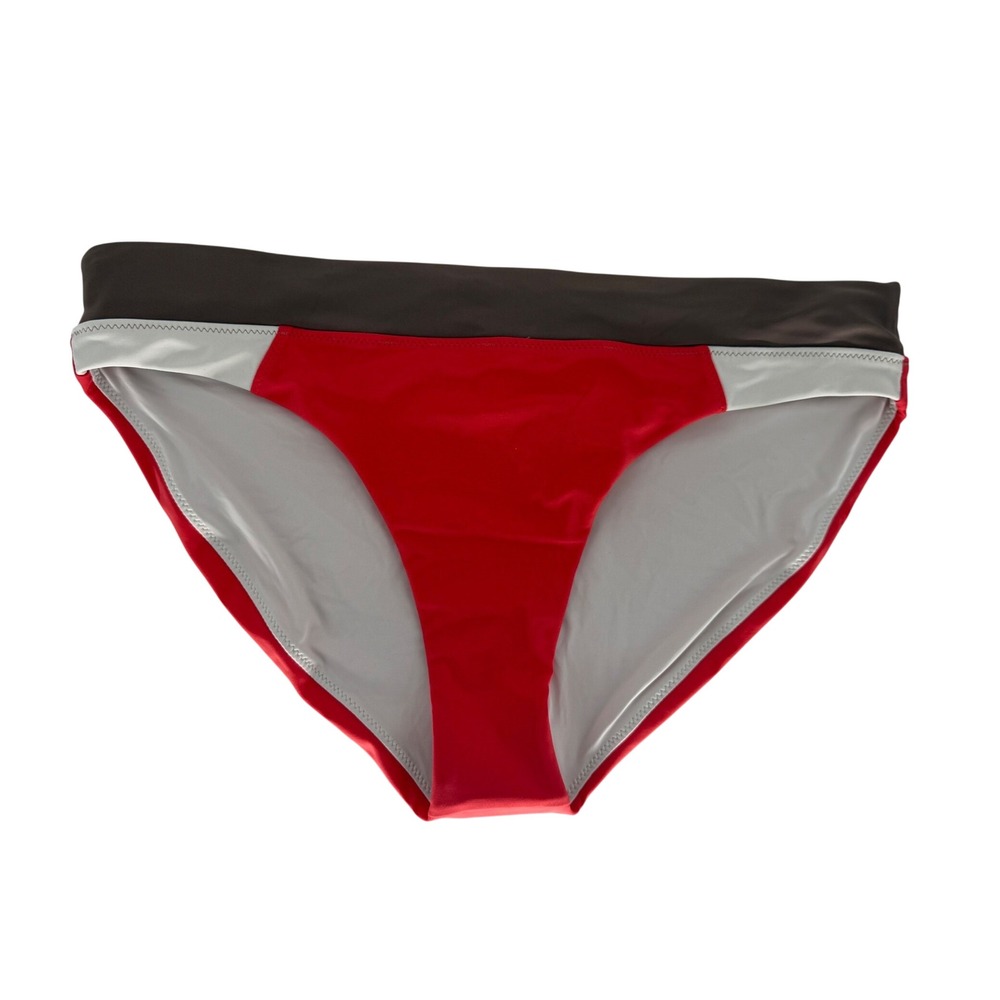prAna Bikini Bottom Baja Bound‎ Summer Wave L Rose Fire Colorblock Swimwear New